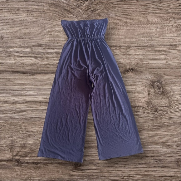 Mia Rose Brand  Women’s Jumpsuit wide leg Strapless with pockets elastic waist - Picture 5 of 16